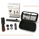 cameralenskit 6 in 1 universele 12x zoom telelens 0,62x groothoek & 20x macro voor Telefoon