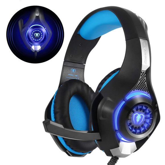 Gaming-headset voor PS4-pc, Beexcellent, supercomfortabele stereobaars, 3,5 mm, LED, camouflage