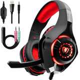 Gaming-headset voor PS4-pc, Beexcellent, supercomfortabele stereobaars, 3,5 mm, LED, camouflage