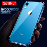 GETIHU Airbag-hoesje voor iPhone XS Max XR X 8 7 6 6S Plus 360 met gehard glas