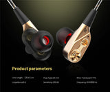 Super Bass Sound Earphone Dual Unit Stereo Wired phone with microphone For Computer MP3 Smartphone