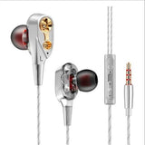 Super Bass Sound Earphone Dual Unit Stereo Wired phone with microphone For Computer MP3 Smartphone