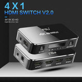 HDMI Switch 4K HDR 4x1 Adapter  with Audio Extractor 3.5 jack optical fiber cable ARC splitter  HDTV