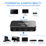 HDMI Switch 4K HDR 4x1 Adapter  with Audio Extractor 3.5 jack optical fiber cable ARC splitter  HDTV