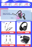 Bluetooth Headphones Bass IPX7 Waterproof Wireless Earphone Sports Bluetooth Headset with Mic