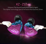 AK Original KZ ZST Colorful BA+DD In Ear Earphone Hybrid  HIFI Bass Noise Cancelling Earbuds With Mic