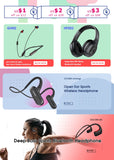 Wireless Headphones Sports Bluetooth Earphone 5.0 Stereo IPX5 Waterproof Bluetooth Headset with Mic