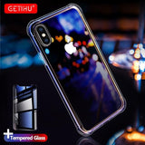 GETIHU Airbag-hoesje voor iPhone XS Max XR X 8 7 6 6S Plus 360 met gehard glas