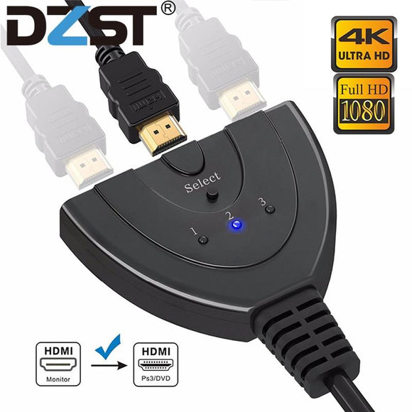 HDMI Splitter 4K*2K 3 Ports Mini Switcher Cable 1.4b 1080P for HDTV Xbox PS3 PS4 3 in 1 HDMI Switch