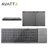 AVATTO B033 Mini Bluetooth opvouwbaar toetsenbord met touchpad voor Windows, Android, IOS tablet