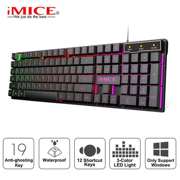 iMice Gaming Keyboard Imitation Mechanical Keyboard with Backlight USB Game keyboards for Computer