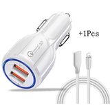 USB Snel oplader 3.0 2.0 2-poorts USB snelle autolader voor iPhone Samsung Tablet