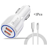 USB Snel oplader 3.0 2.0 2-poorts USB snelle autolader voor iPhone Samsung Tablet