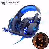 Kotion G2000 Stereo Gaming Headset Diepe basgame Headset met microfoon LED-licht voor PC Gamer