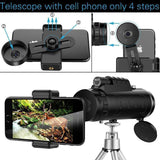 Lens voor telefoon 40X60 Zoom met HD vision 40X vergroting prisma lens+kompas Telefoonclip Statief