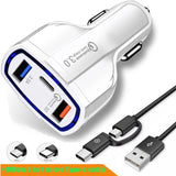 3.0 Auto Snellader 5V 3.5A QC3.0 Dual USB voor APPLE SAMSUNG en meer