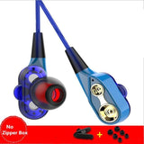 Super Bass Sound Earphone Dual Unit Stereo Wired phone with microphone For Computer MP3 Smartphone