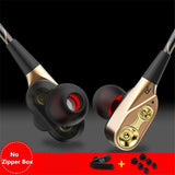 Super Bass Sound Earphone Dual Unit Stereo Wired phone with microphone For Computer MP3 Smartphone