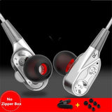 Super Bass Sound Earphone Dual Unit Stereo Wired phone with microphone For Computer MP3 Smartphone