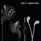 AK Original KZ ZST Colorful BA+DD In Ear Earphone Hybrid  HIFI Bass Noise Cancelling Earbuds With Mic