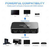 HDMI Switch 4K HDR 4x1 Adapter  with Audio Extractor 3.5 jack optical fiber cable ARC splitter  HDTV