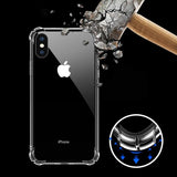 GETIHU Airbag-hoesje voor iPhone XS Max XR X 8 7 6 6S Plus 360 met gehard glas