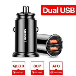 Baseus Snelle USB autolader 4.0 3.0 voor Xiaomi mi 9 Huawei P30 Pro QC4.0 QC3.0 QC 5A