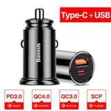 Baseus Snelle USB autolader 4.0 3.0 voor Xiaomi mi 9 Huawei P30 Pro QC4.0 QC3.0 QC 5A