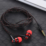 High Quality Wired Earphone Stereo In-Ear 3.5mm Nylon Weave Cable  Headset With Mic