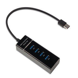 Draagbare USB 3.0 Super Speed 4-poorts met LED-licht Ultraslanke USB-splitterkabeladapter