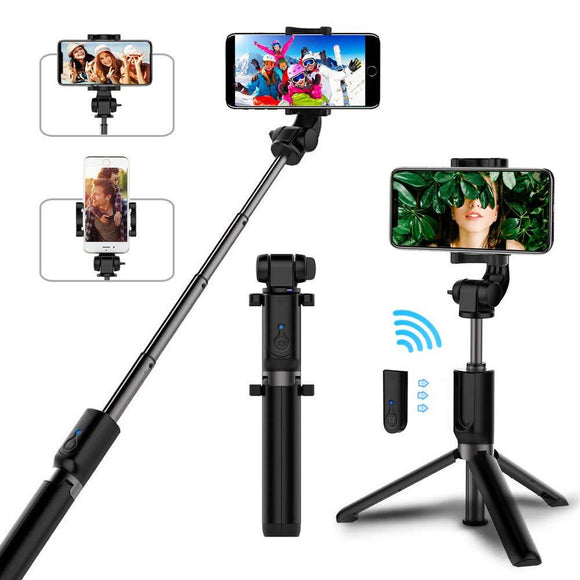 Bluetooth Selfie Stick met statief Kunststoflegering voor iPhone Samsung Huawei